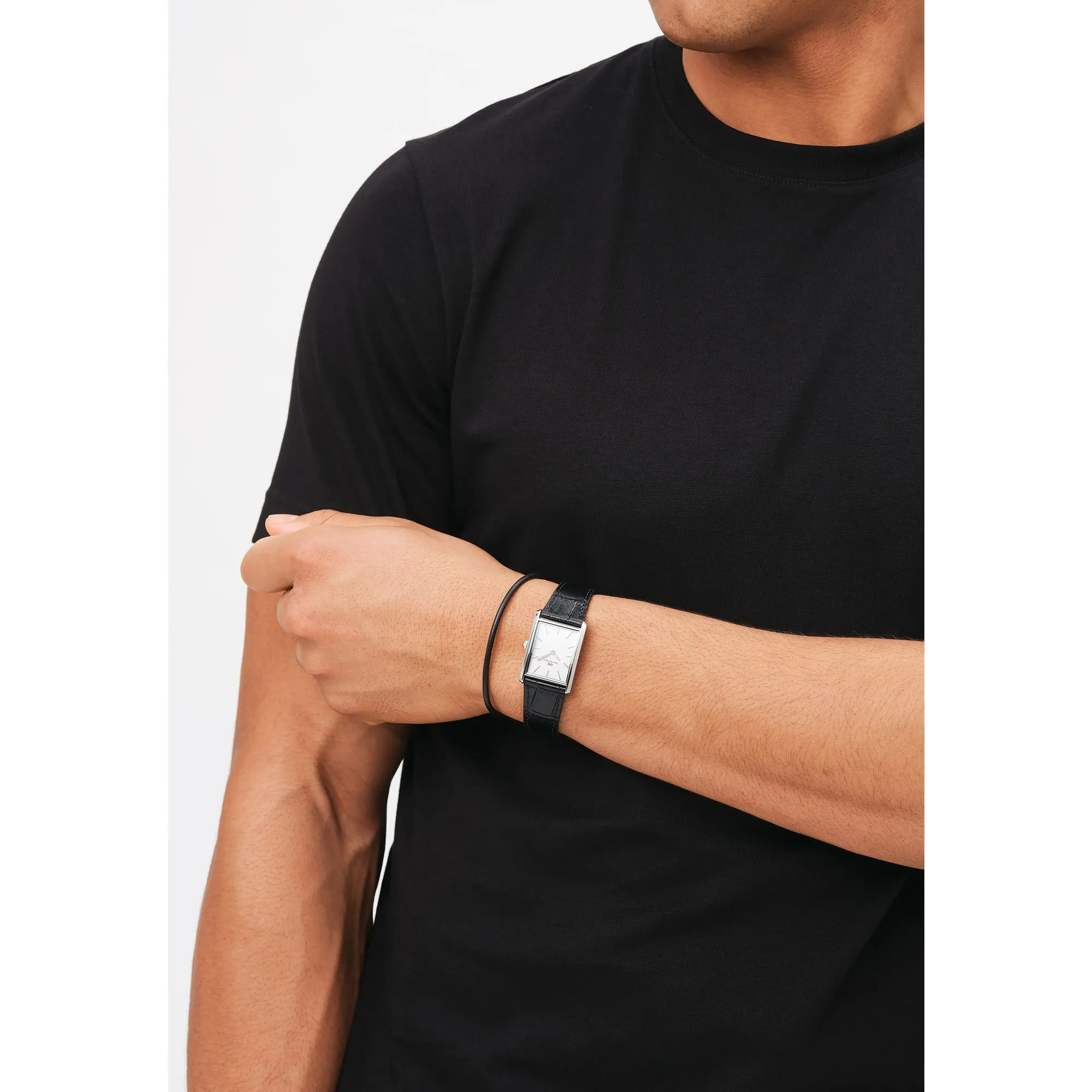 Bound Black Crocodile Silver Daniel Wellington