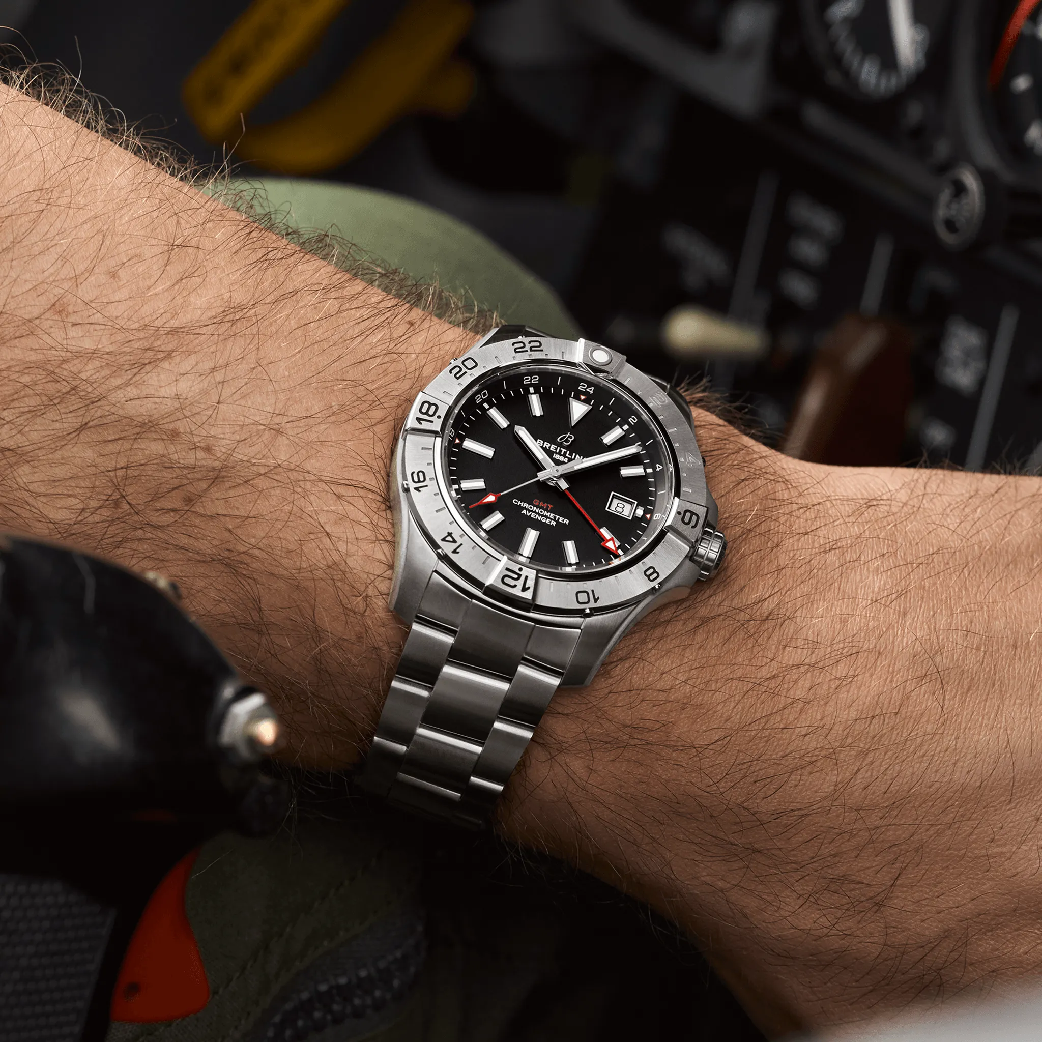 Breitling Avenger Automatic GMT 44 Black Bracelet Watch