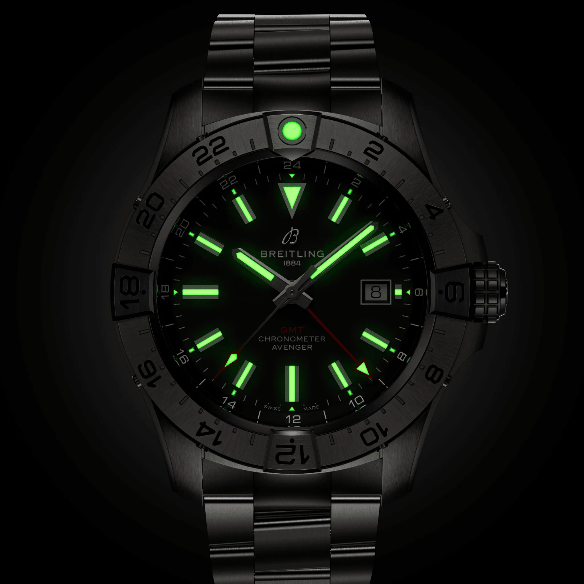 Breitling Avenger Automatic GMT 44 Black Bracelet Watch