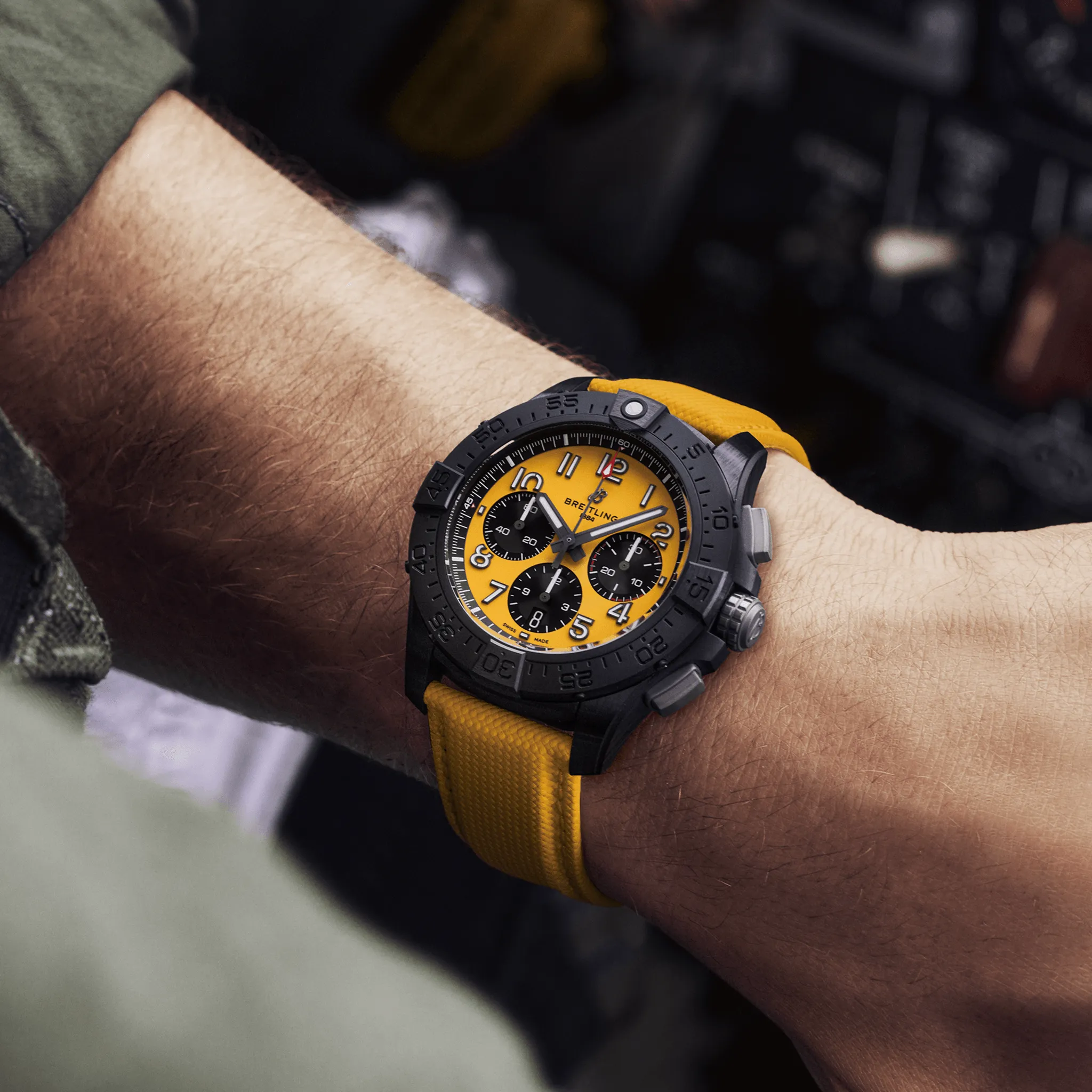 Breitling Avenger B01 Chronograph 44 Night Mission Yellow Watch