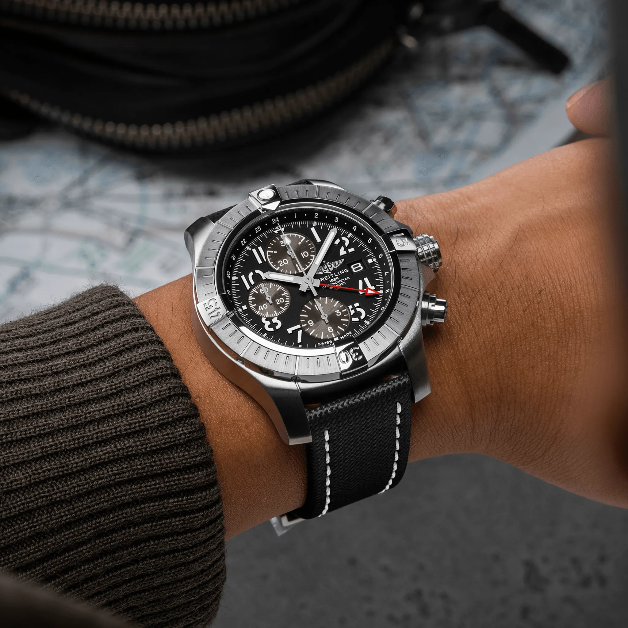Breitling Avenger Chronograph GMT 45 Folding Clasp Watch