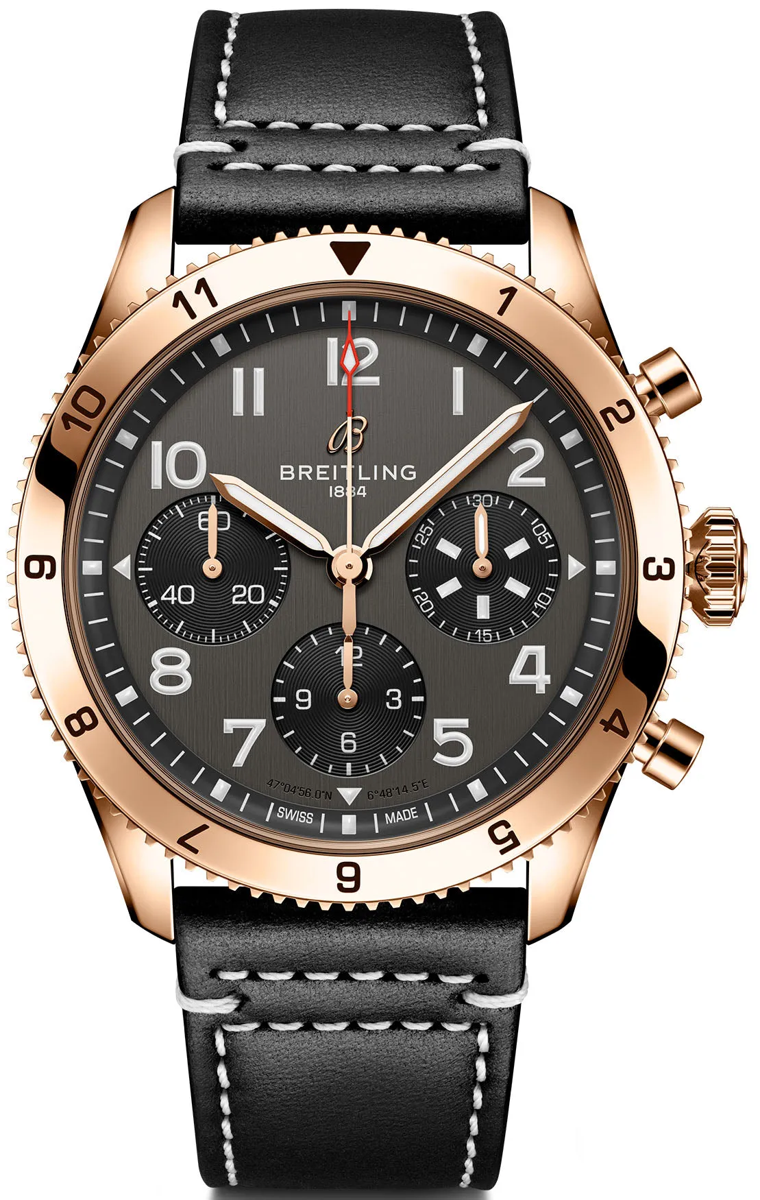 Breitling Classic AVI Chronograph 42 P-51 Mustang Red Gold Watch