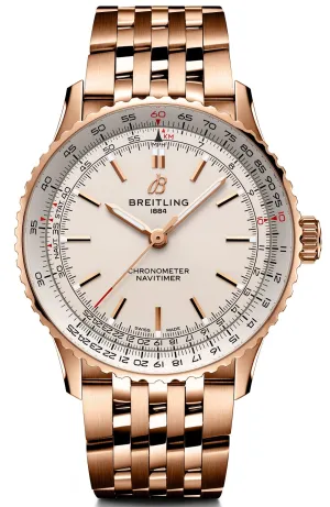 Breitling Navitimer Automatic 41 18k Red Gold Bracelet Watch
