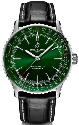 Breitling Navitimer Automatic 41 Green Leather Watch