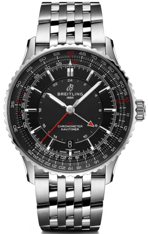 Breitling Navitimer Automatic GMT 41 Black Bracelet Watch