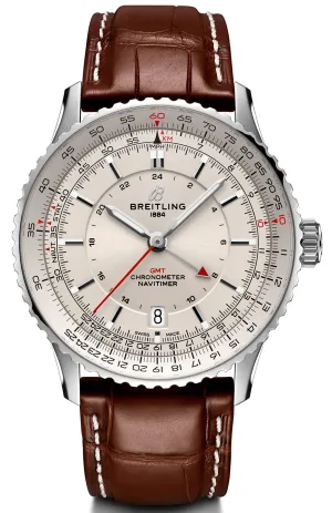 Breitling Navitimer Automatic GMT 41 Cream Leather Watch