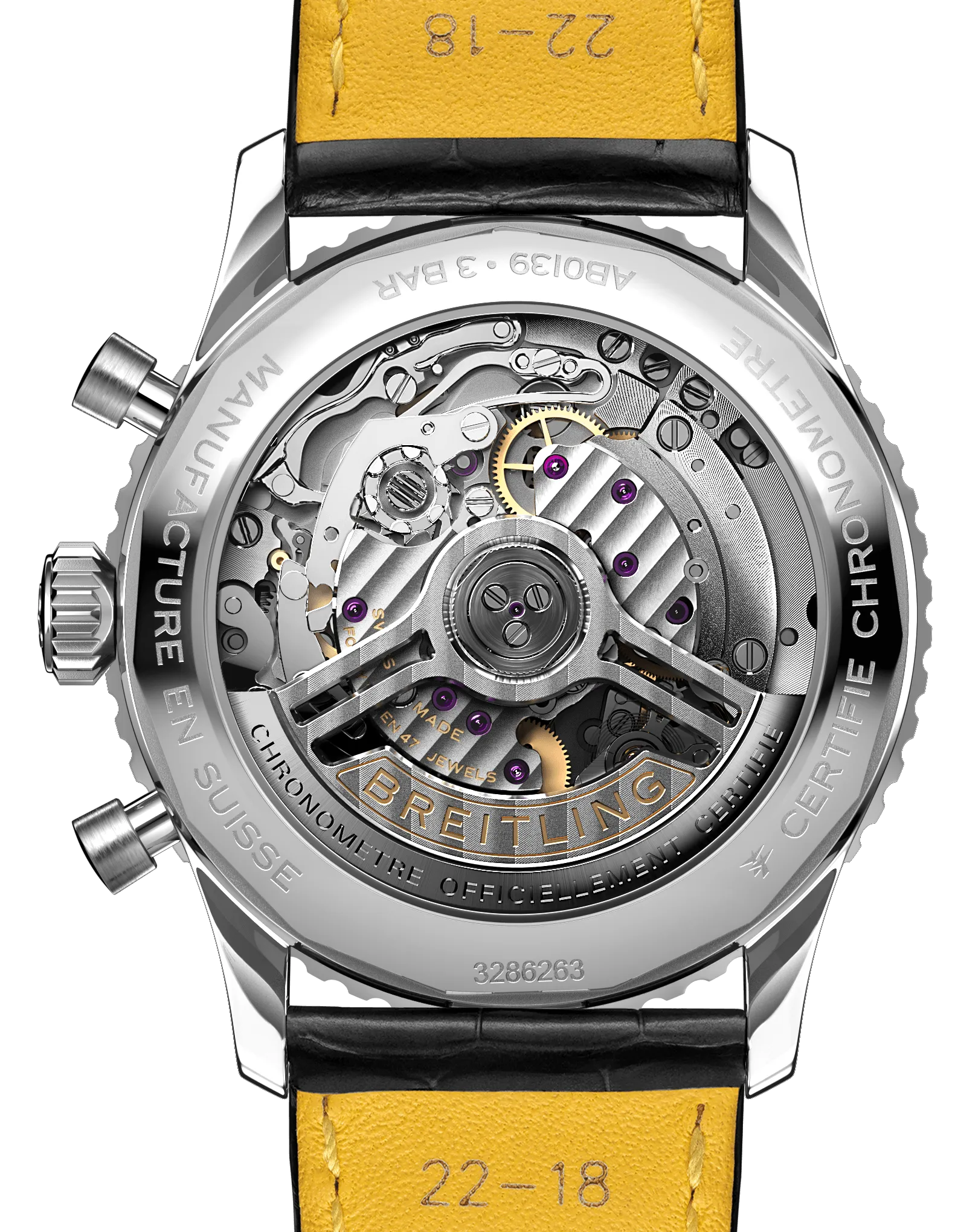 Breitling Navitimer B01 41 Black Croc Folding Clasp Watch