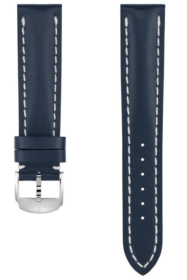 Breitling Strap Old Style Calf Leather 20-18 Blue