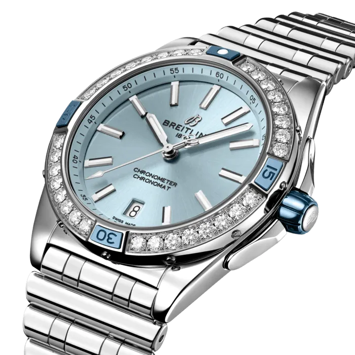 Breitling Super Chronomat Automatic 38 Iced Blue Bracelet Watch