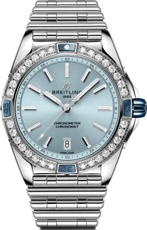 Breitling Super Chronomat Automatic 38 Iced Blue Bracelet Watch