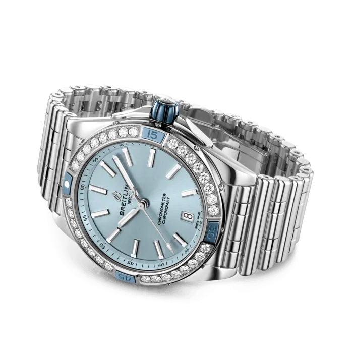 Breitling Super Chronomat Automatic 38 Iced Blue Bracelet Watch