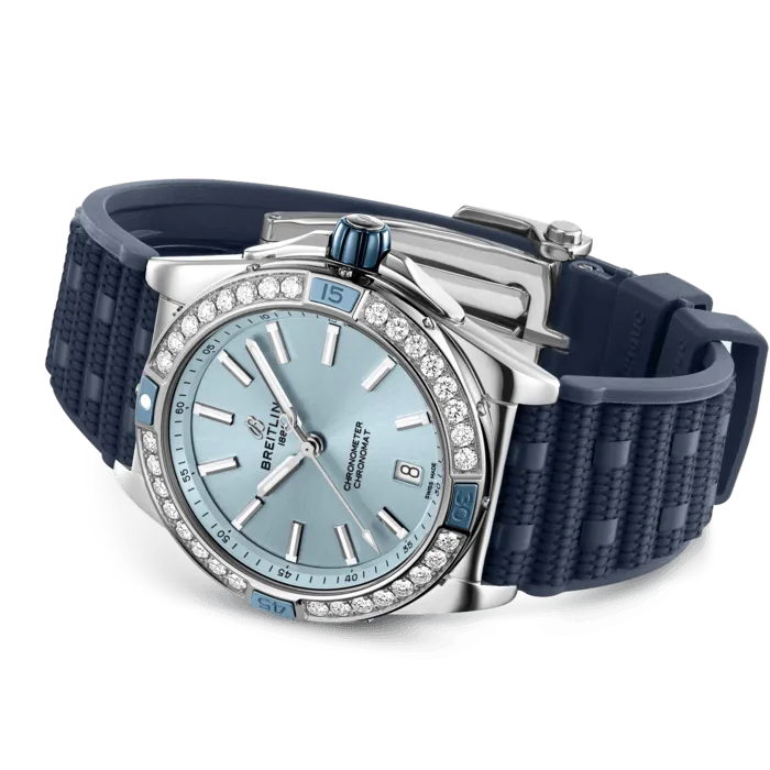 Breitling Super Chronomat Automatic 38 Iced Blue Rubber Watch