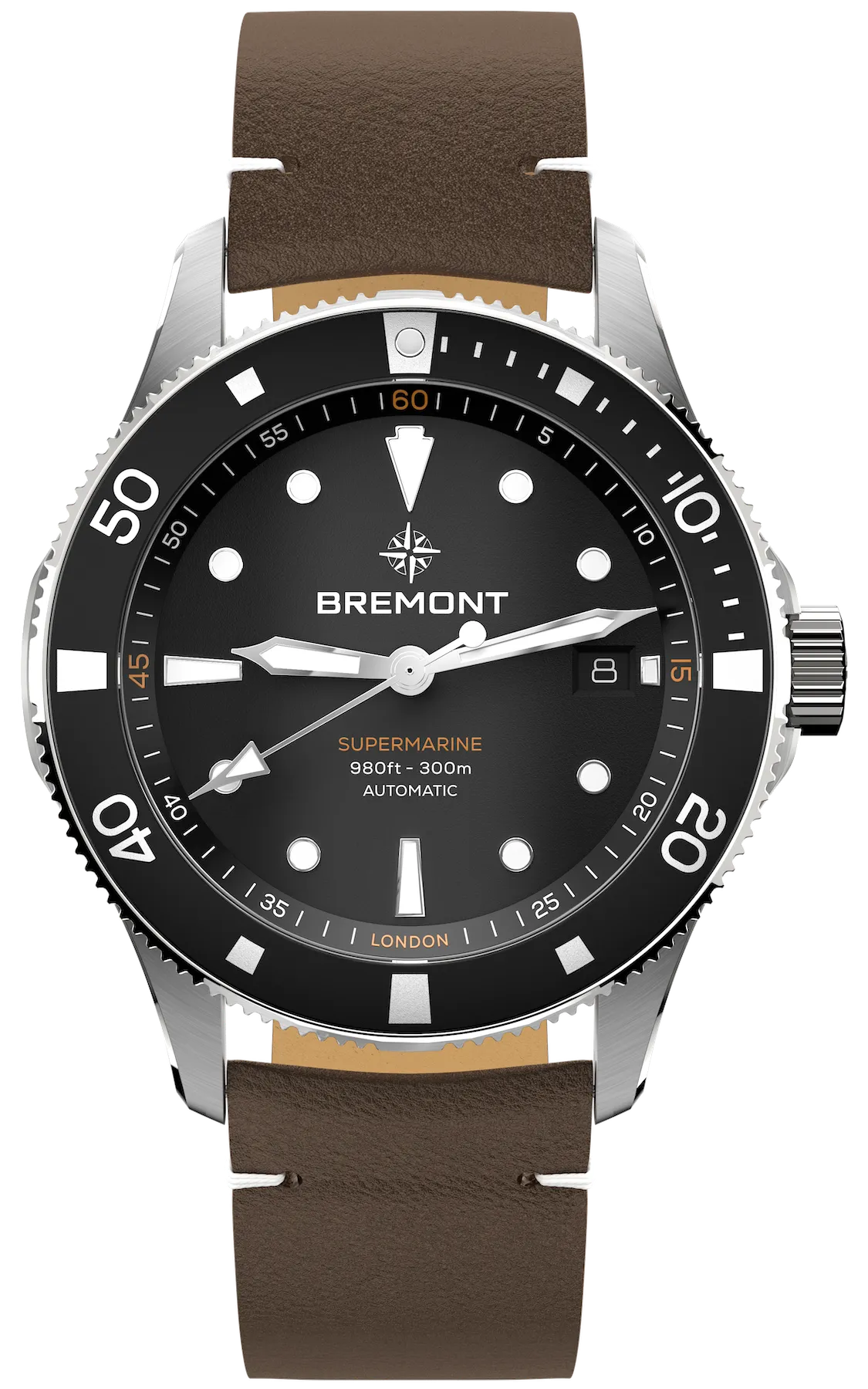 Bremont Supermarine 300M Date Black Leather Watch