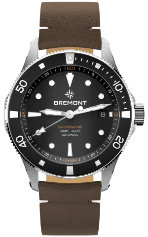 Bremont Supermarine 300M Date Black Leather Watch