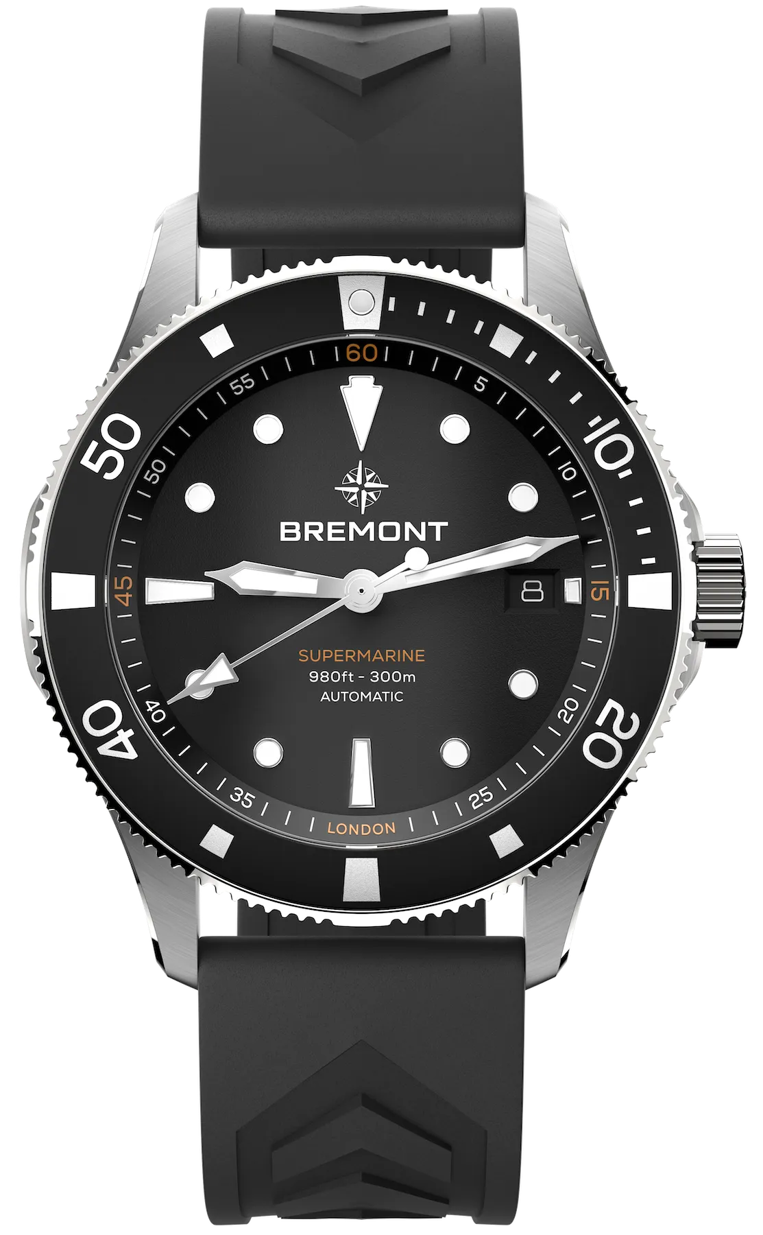 Bremont Supermarine 300M Date Black Rubber Watch