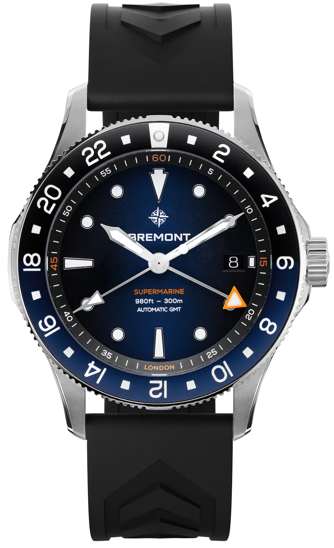 Bremont Supermarine 300M GMT Blue Black Rubber Limited Edition Watch