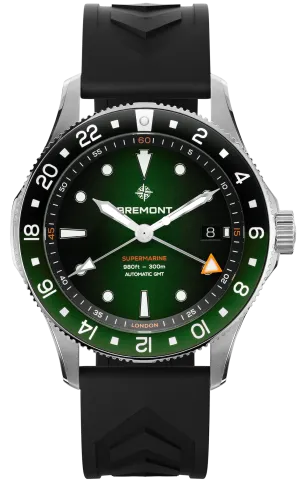 Bremont Supermarine 300M GMT Green Black Rubber Watch