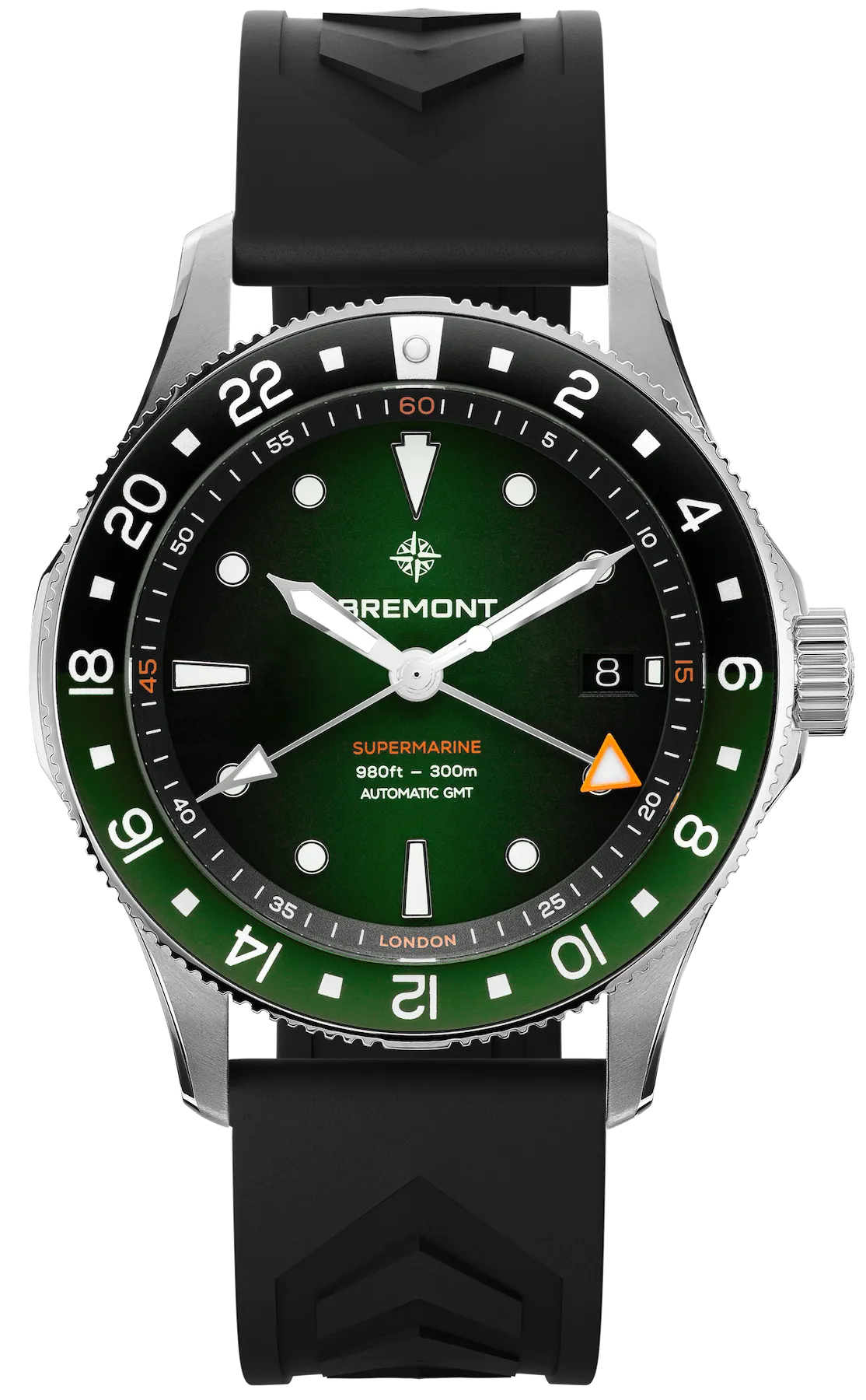 Bremont Supermarine 300M GMT Green Black Rubber Watch
