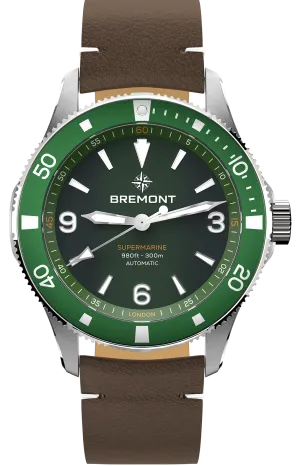 Bremont Supermarine 300M Green Leather Watch
