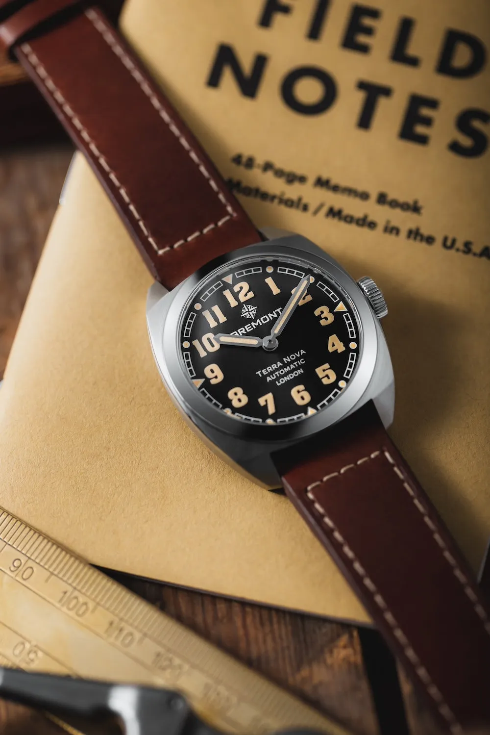 Bremont Terra Nova 38 Black Leather Watch