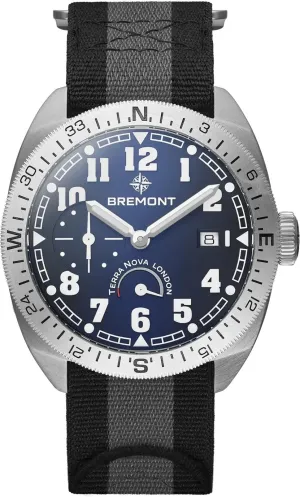 Bremont Terra Nova 40.5 Turning Bezel Power Reserve Blue Nato Watch