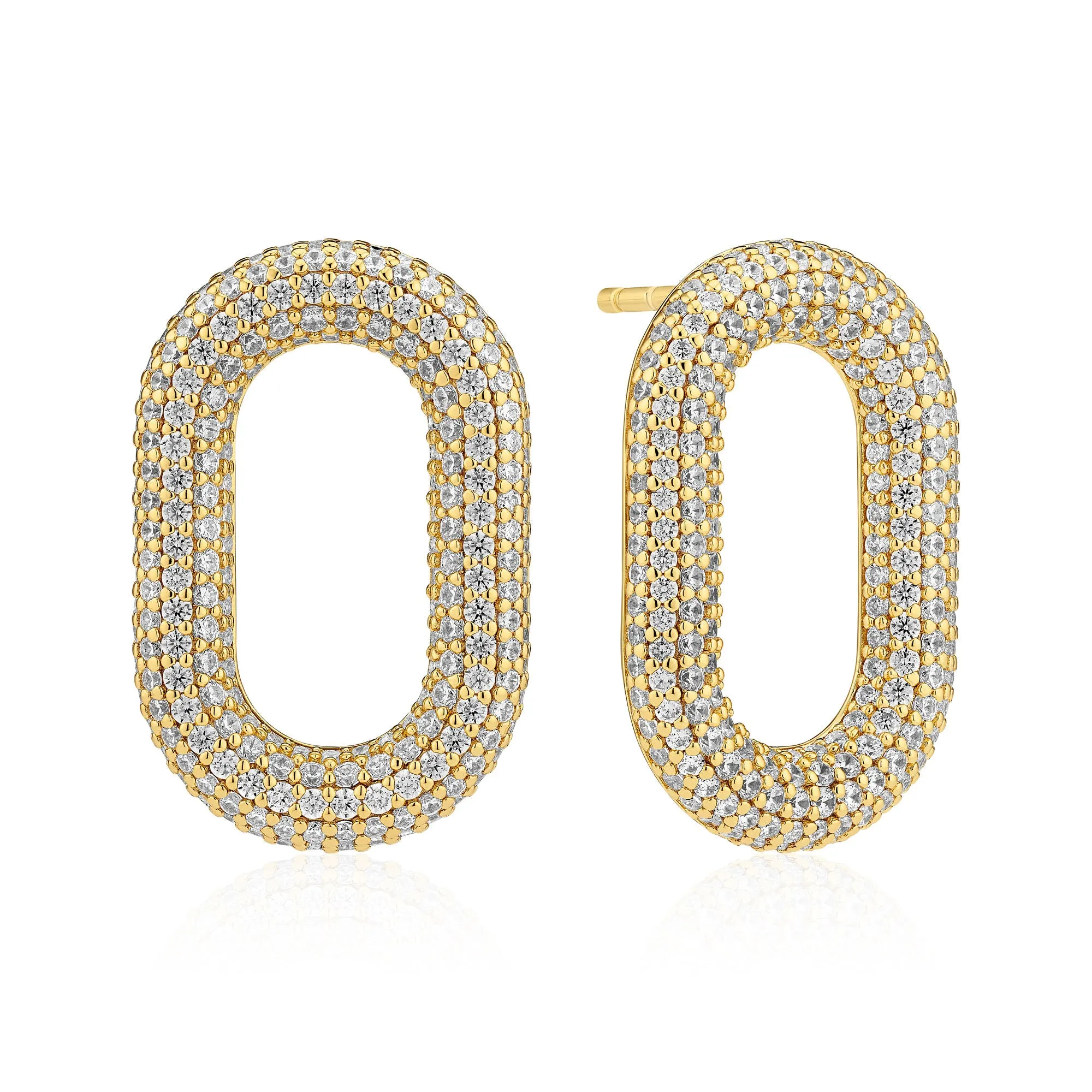 Capri Gold Plated Earrings w. Zirconia