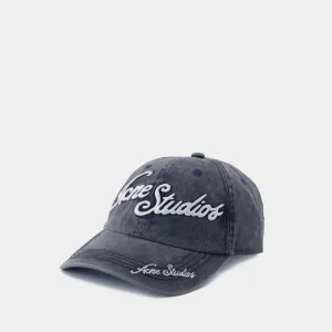 Carliy Tourist Logo Cap - Acne Studios - Cotton - Blue