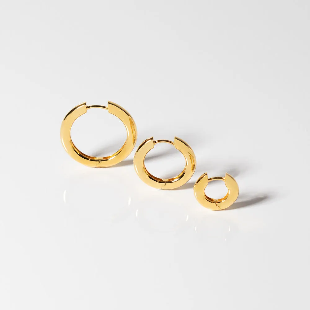Carrara Pianura Large 18K Gold Plated Hoops