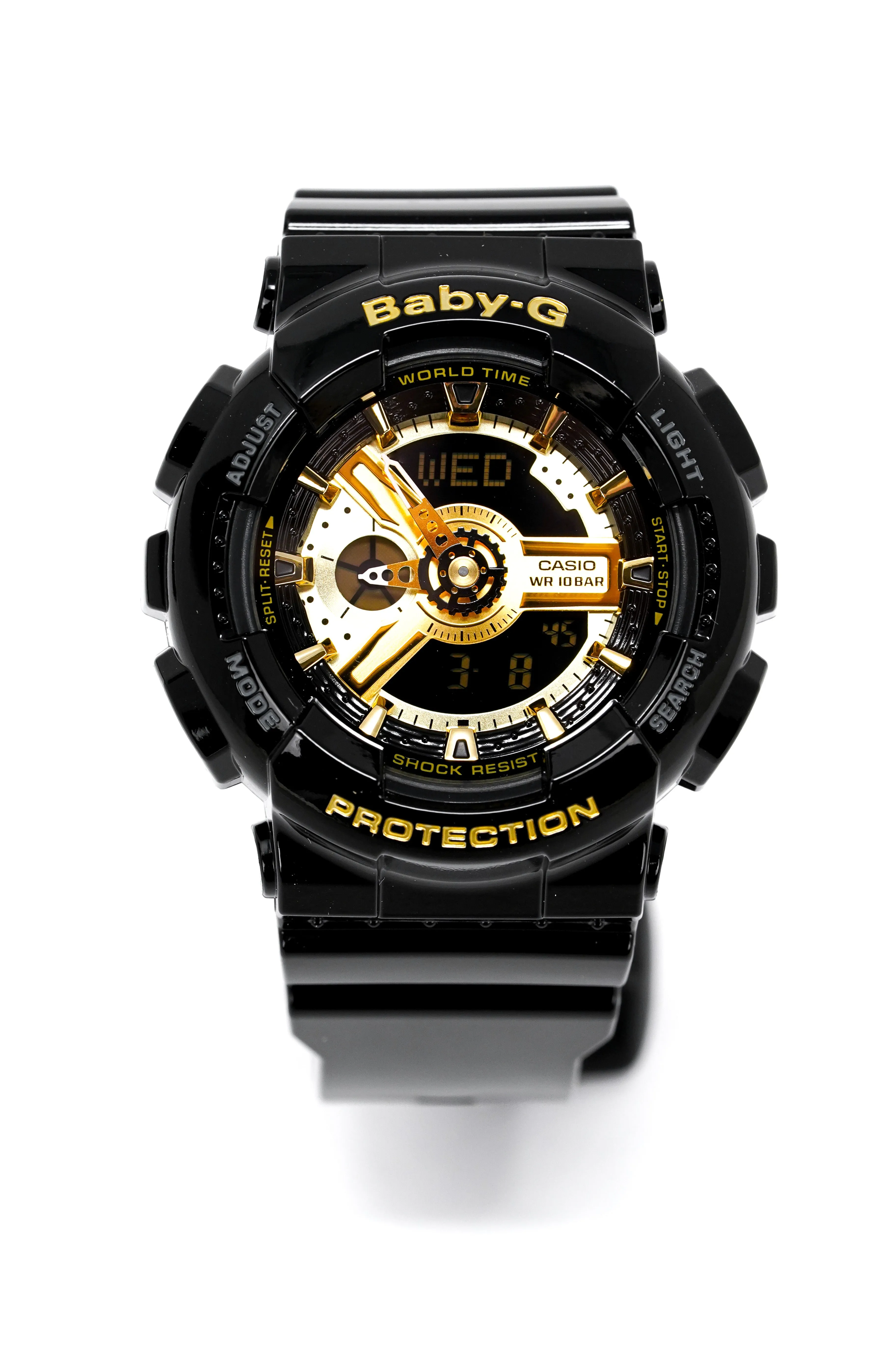 Casio Baby-G Ladies Watch Big Case Black/Gold BA-110-1ADR