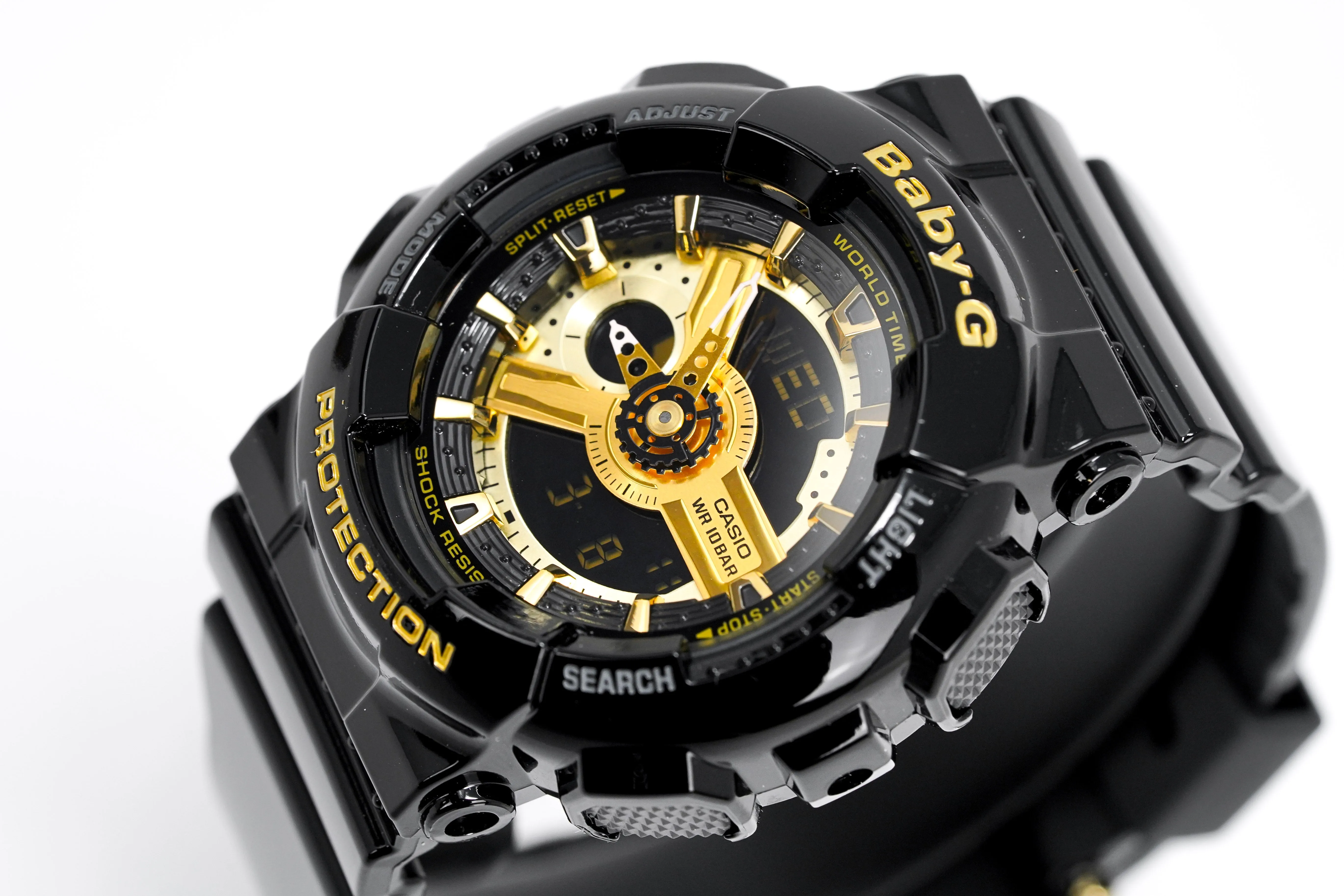 Casio Baby-G Ladies Watch Big Case Black/Gold BA-110-1ADR