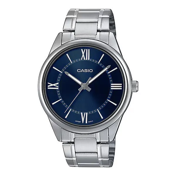 Casio Men's Blue Silver Watch MTP-V005D-2B5UDF