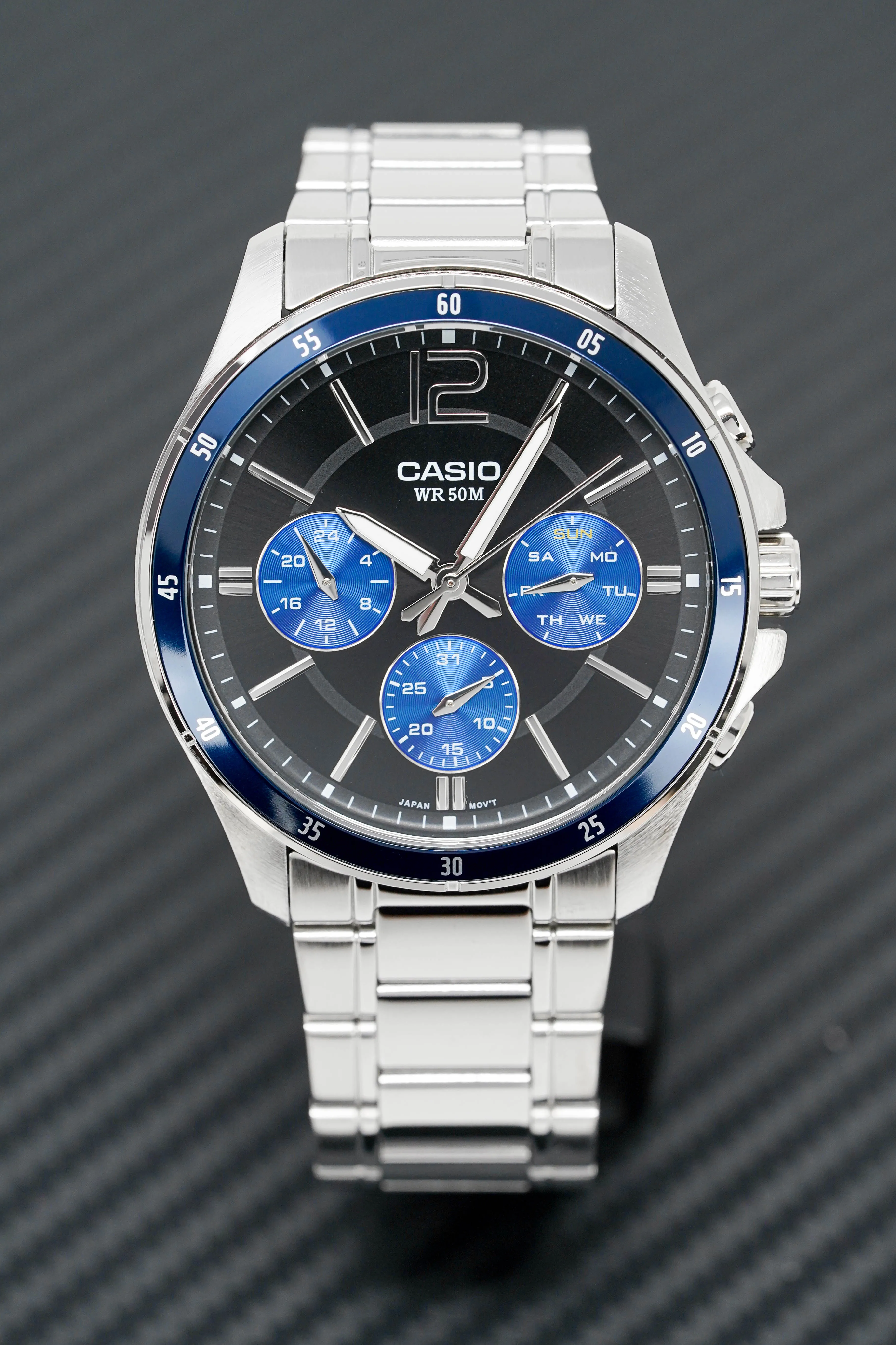 Casio Men's Watch Chronograph Stainless Steel Blue MTP-1374D-2AVDF