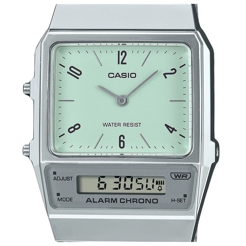 Casio Vintage AQ-800E-3ADF Dual Display Green Watch
