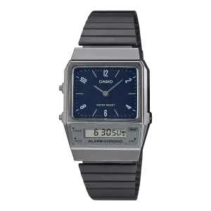 Casio Vintage Blue Dark Grey Dual Time Unisex Watch AQ-800EB-2ADF