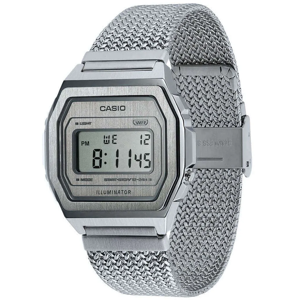 Casio Vintage Unisex Silver Watch A1000MA-7EF