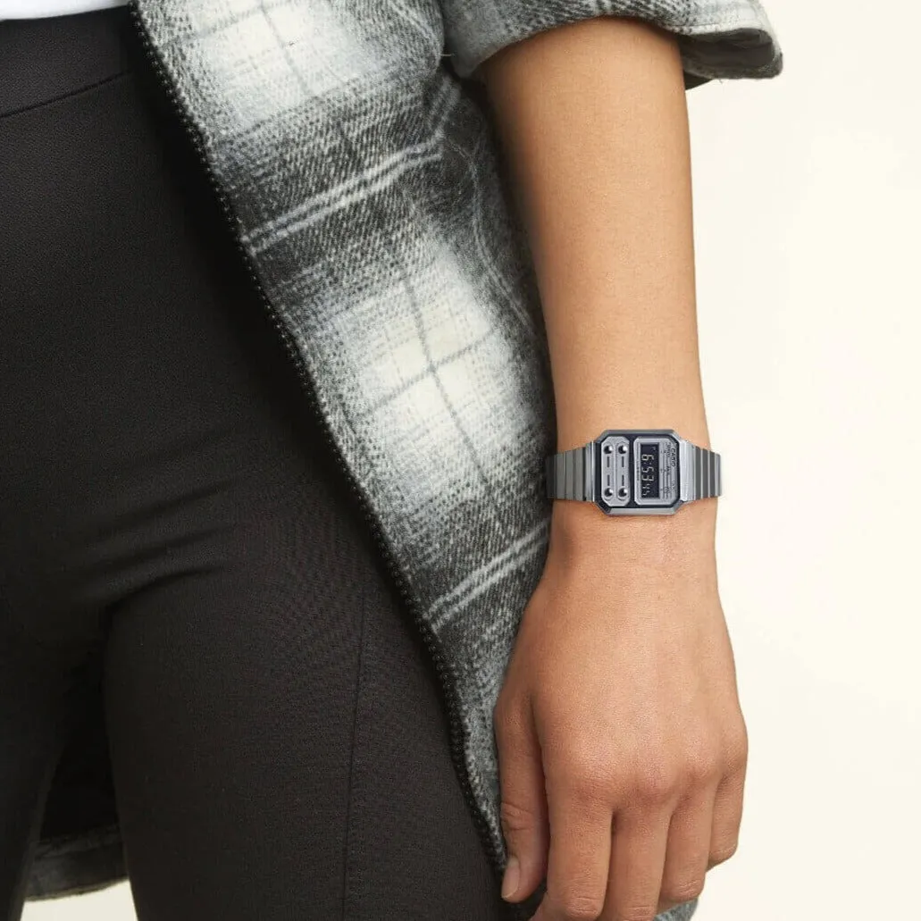 Casio Vintage Unisex Silver Watch A100WE-7BEF