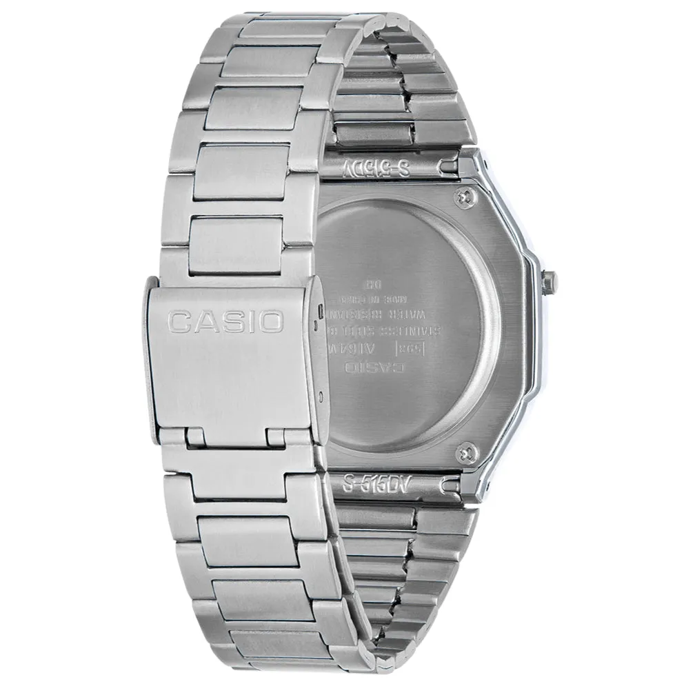 Casio Vintage Unisex Silver Watch A164WA-1VES
