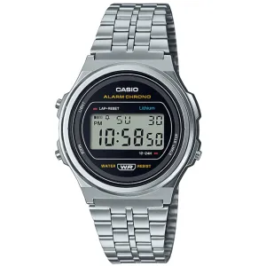 Casio Vintage Unisex Silver Watch A171WE-1AEF