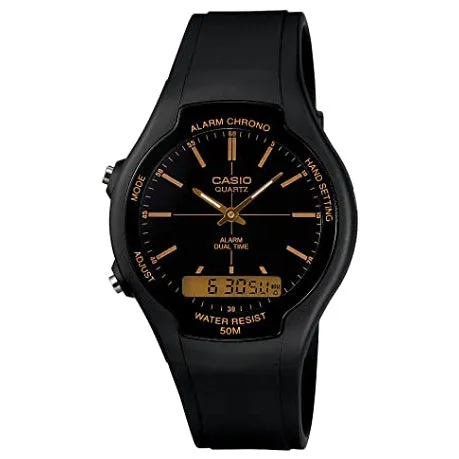 Casio Watch Black and Gold AW-90H-9EVDF