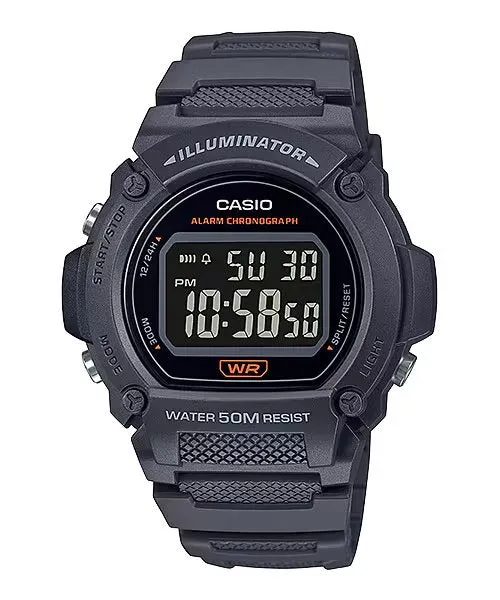 Casio Watch Chronograph Digital Black W-219H-8BV
