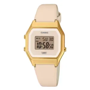 Casio Watch Digital Vintage Gold Pink Leather LA680WEGL-4DF