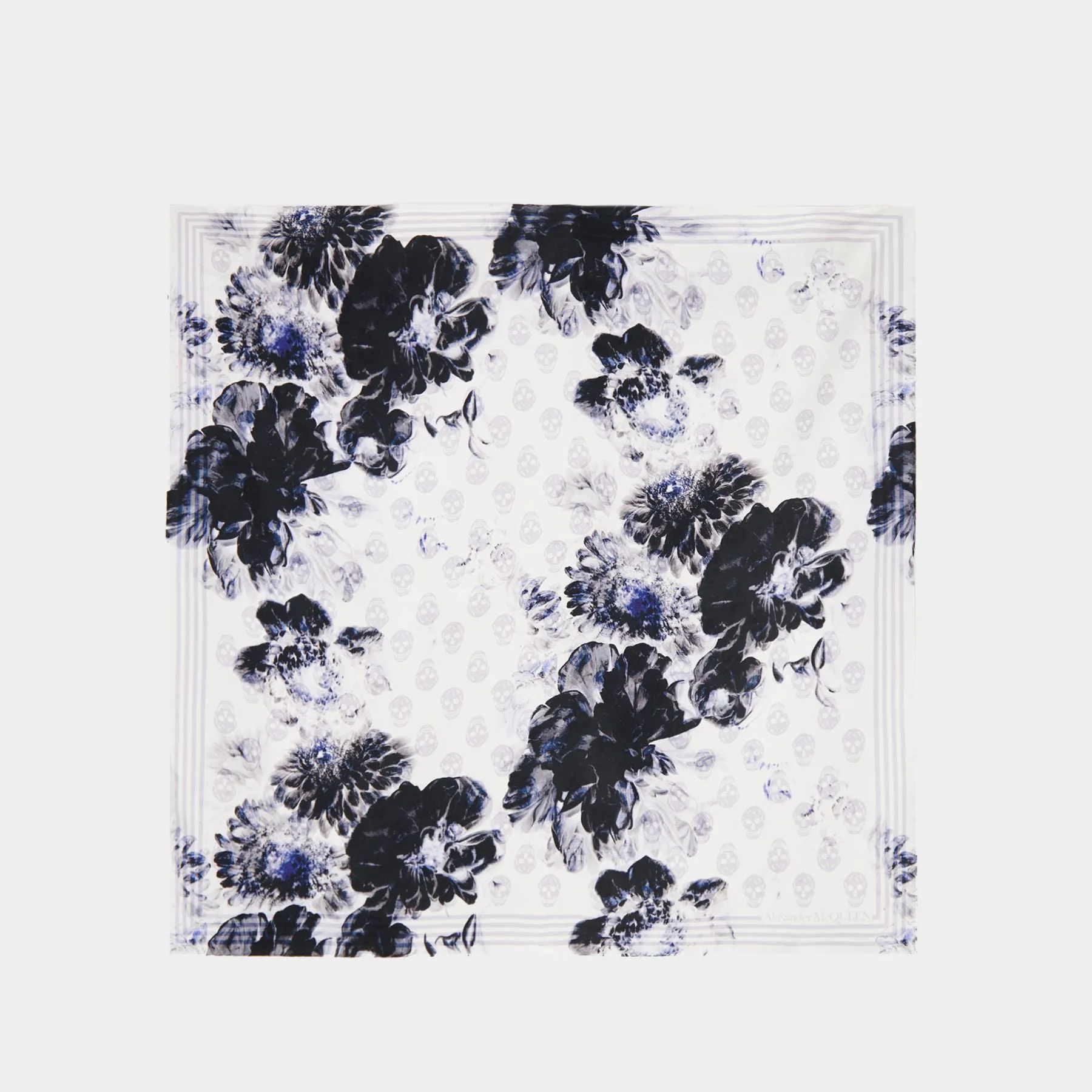 Chiaroscuro Biker Scarf - Alexander McQueen - Twill - Grey