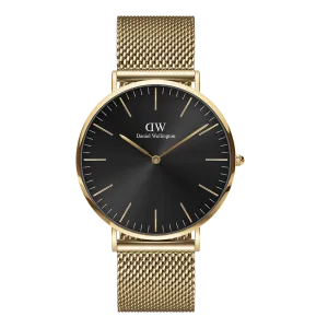 Classic Mesh Onyx Gold Daniel Wellington