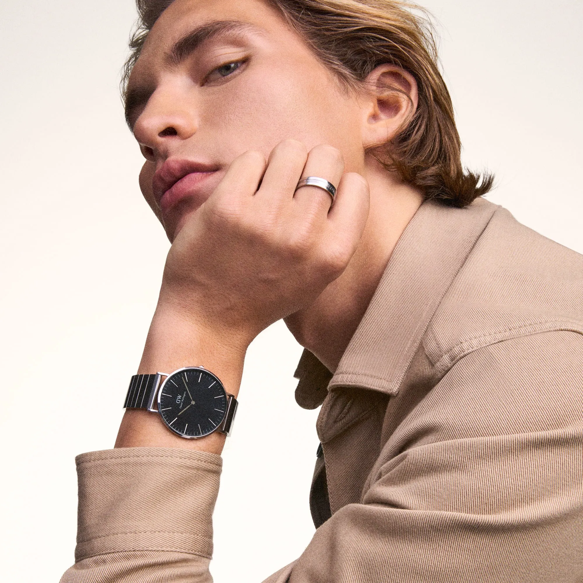 Classic Piano Link Onyx Silver Daniel Wellington