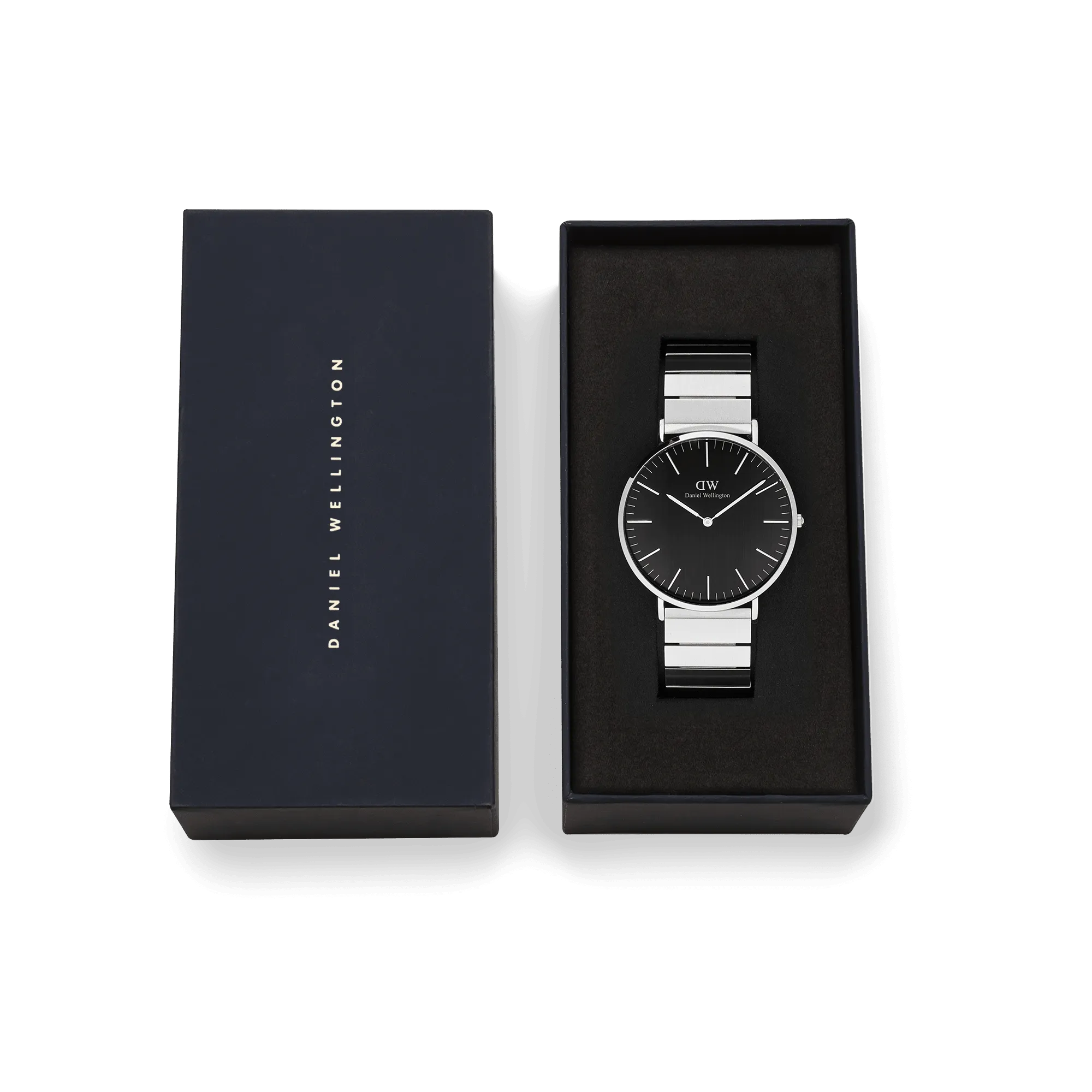 Classic Piano Link Onyx Silver Daniel Wellington