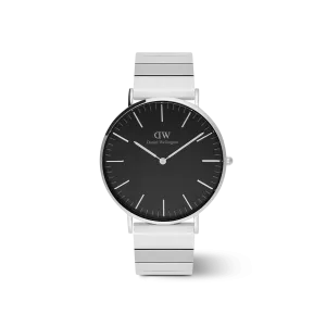 Classic Piano Link Onyx Silver Daniel Wellington