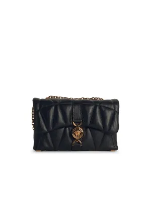 'Cleio' Small Black Leather Crossbody Bag