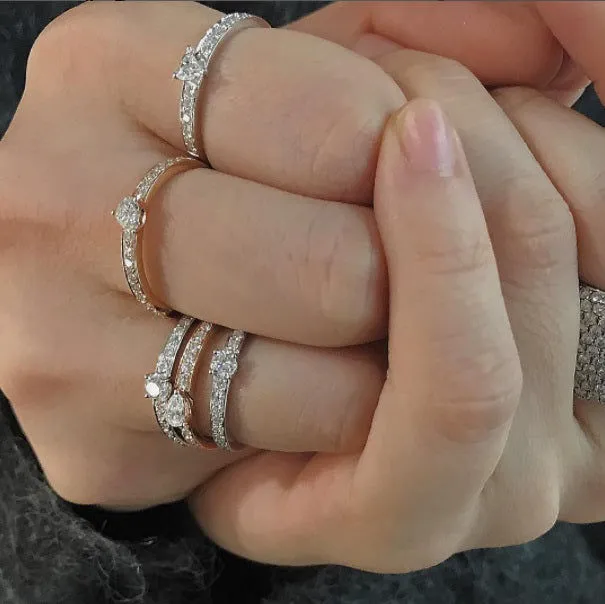 Conscious Heart 18K Gold, Rosegold or Whitegold Ring w. Diamonds