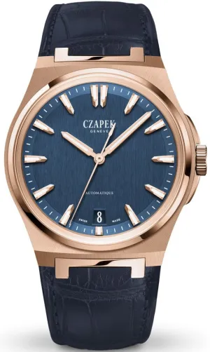 Czapek Antarctique Mount Erebus 5N Deep Blue Alligator Watch