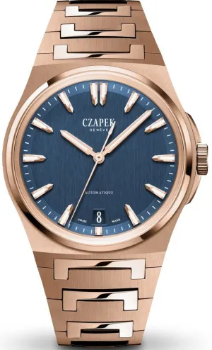 Czapek Antarctique Mount Erebus 5N Deep Blue Gold Bracelet Watch